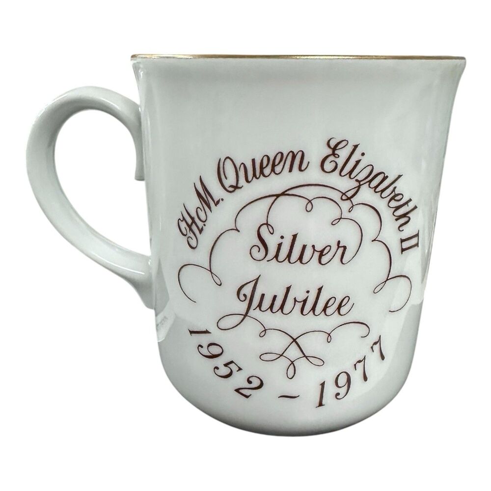 Vintage "The Queens Silver Jubilee 1952-1977" Coffee Cup Mug Made In England